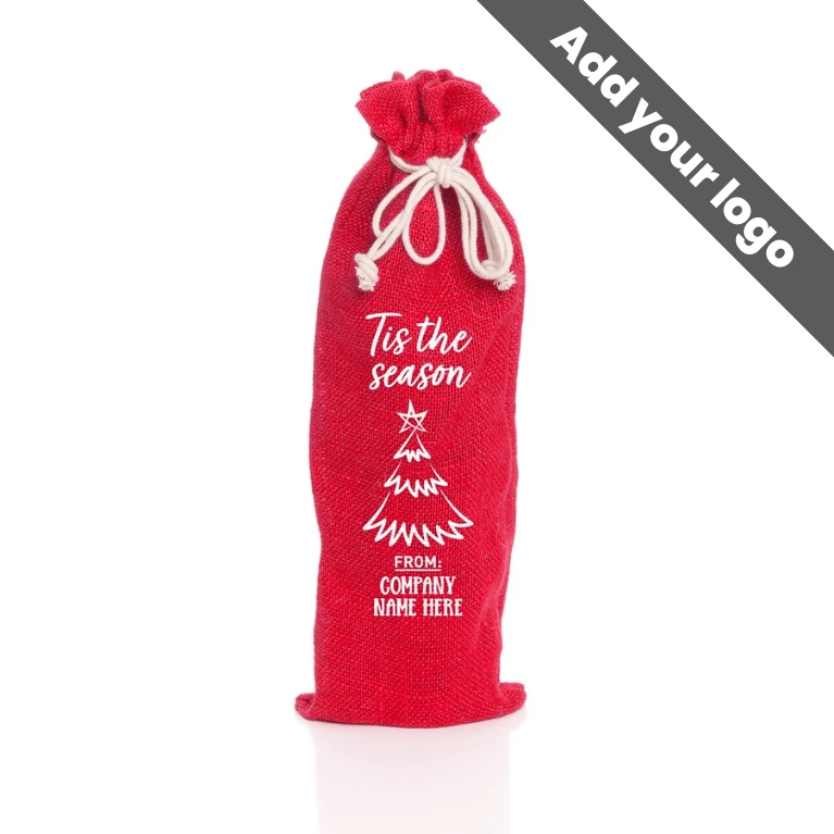 festive bottle gift bag Tis the season wholesale