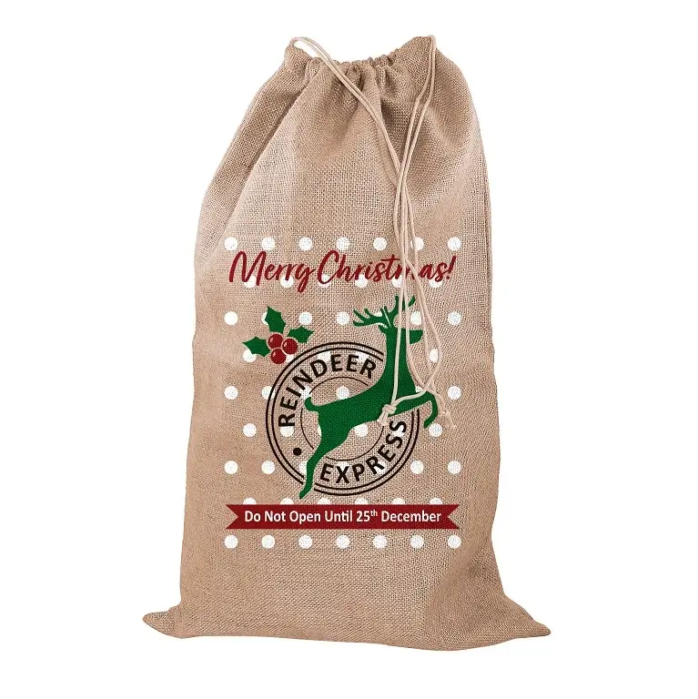 printed Christmas jute sack