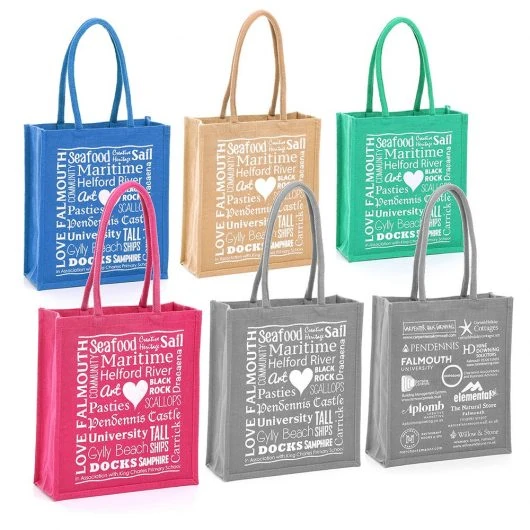king charles primary school colourful jute bags