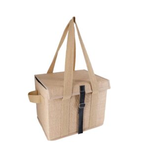 A durable hamper made of jute and cotton